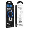 Hoco DU60 Jasmine Type-C 2-in-1 spring charging data cable black