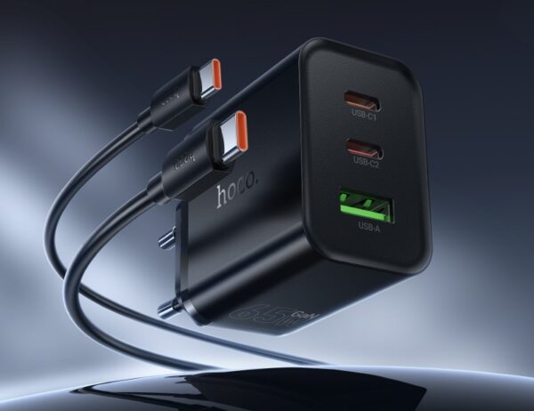 Hoco N75 Grande 65W(2C1A) charger(EU) black