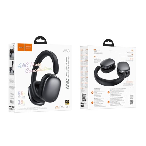 Hoco W63 Triunfo ANC BT headphones(App) silver