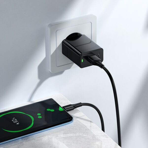 Hoco CS92A Leader single port QC3.0 charger set(Micro)(EU) black