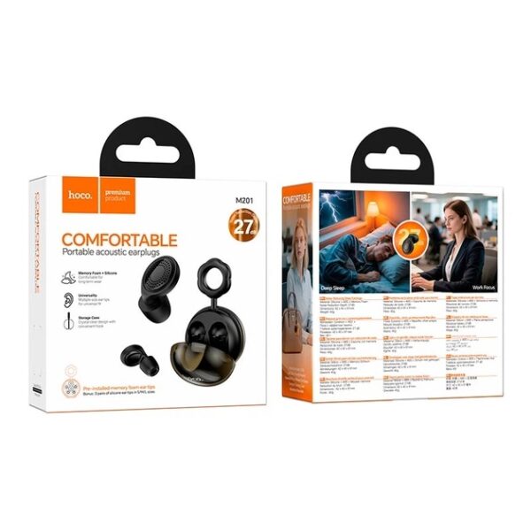 Hoco M201 Cloud noise-canceling sleep earplugs black