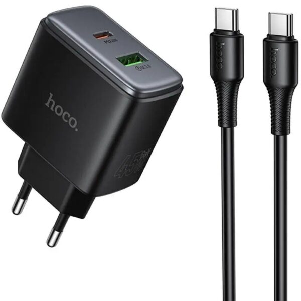 6942007671965-2 Hoco C158A Upgrade PD45W(1C1A) charger(EU) black
