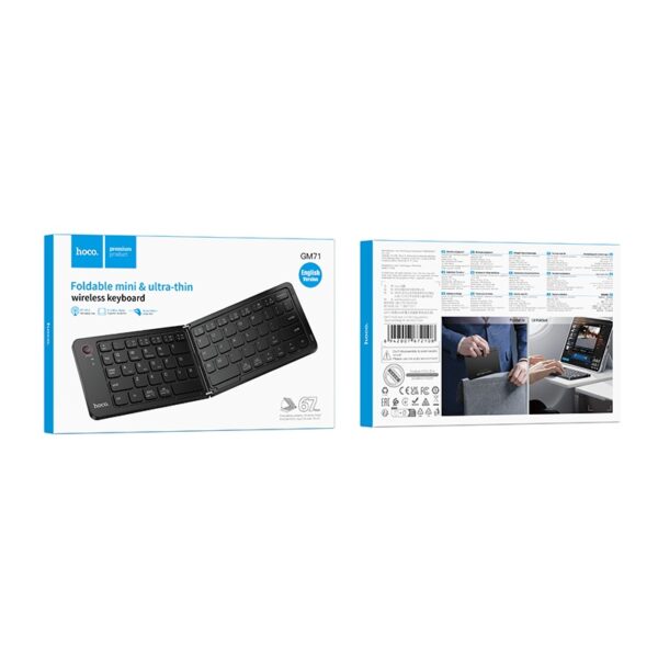 Hoco GM71 Proficient mini folding wireless keyboard(russian version) black