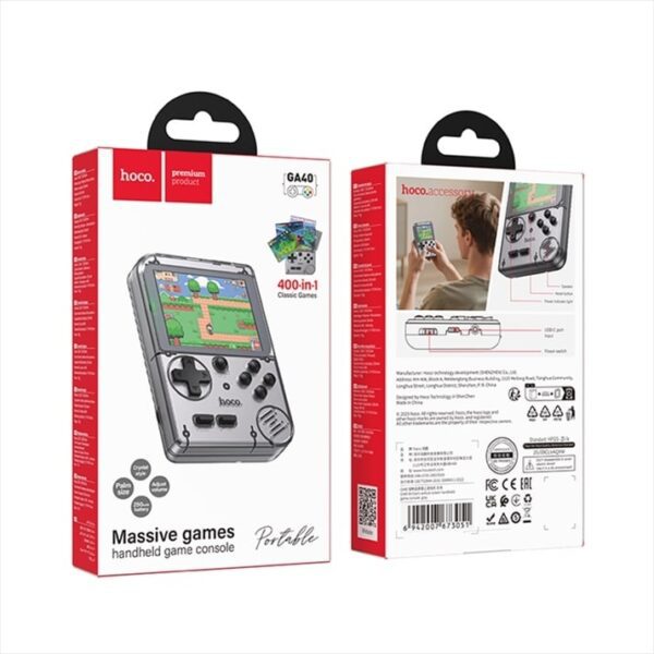 Hoco GA40 Brilliant vertical screen handheld game console gray