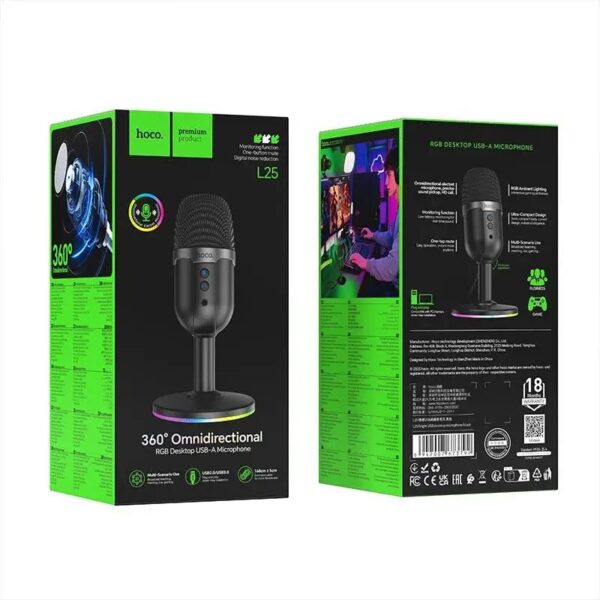 Hoco L25 Bright USB desktop microphone black