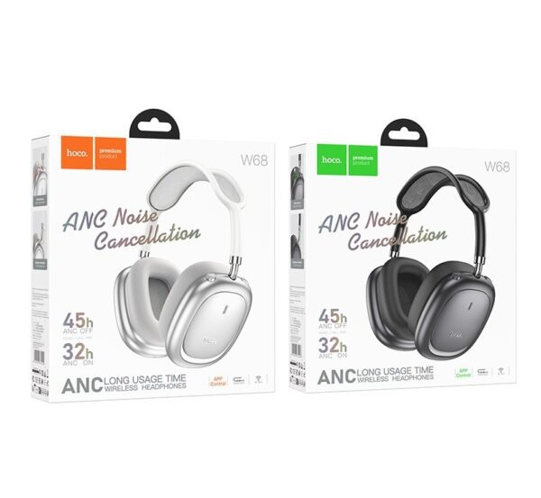 Hoco W68 Calma ANC noise-canceling BT headphones(App) metal gray