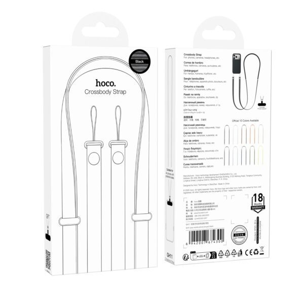 Hoco GH11 Jane mobile phone lanyard black