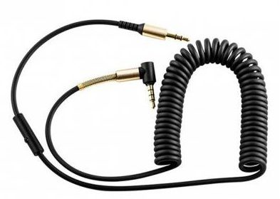 Hoco UPA02 AUX Spring Audio cable (with Mic) black
