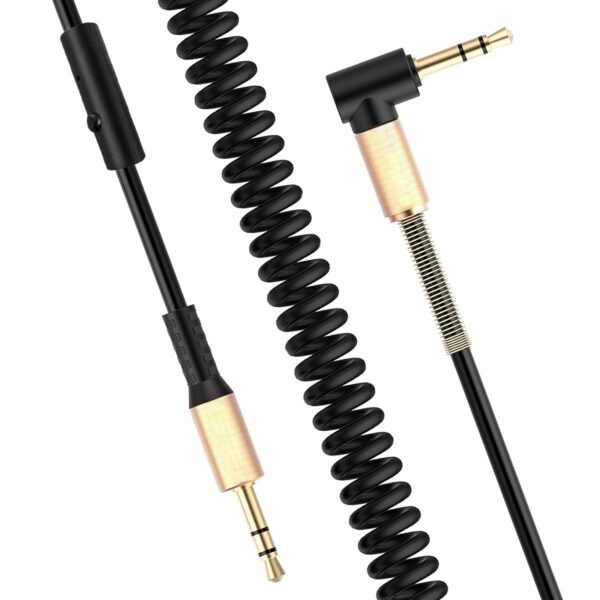 Hoco UPA02 AUX Spring Audio cable (with Mic) black