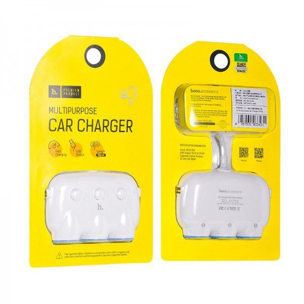 Hoco C1 Three in one Car charger white