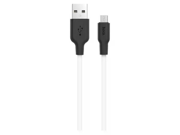 6957531071389 Hoco X21 Silicone micro charging cable black&white