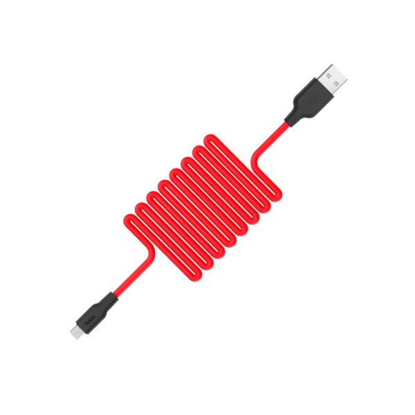 6957531071396 Hoco X21 Silicone micro charging cable black&red