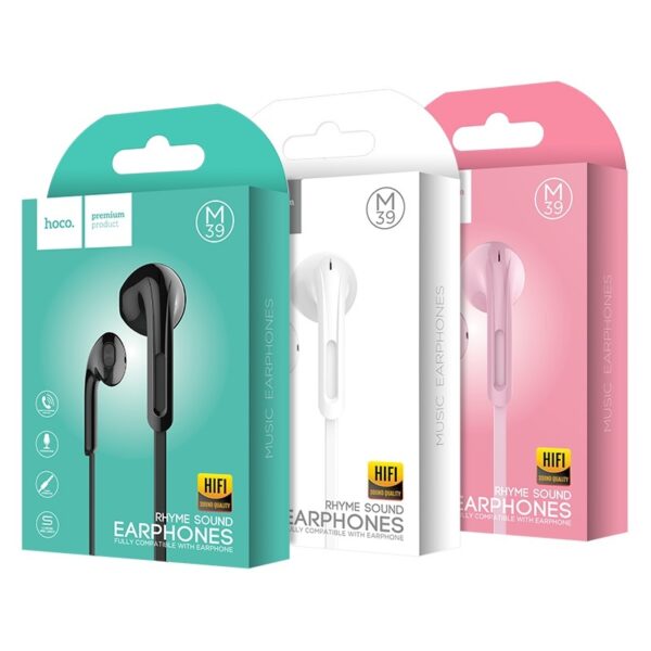 Hoco M39 Rhyme sound earphones with microphone pink