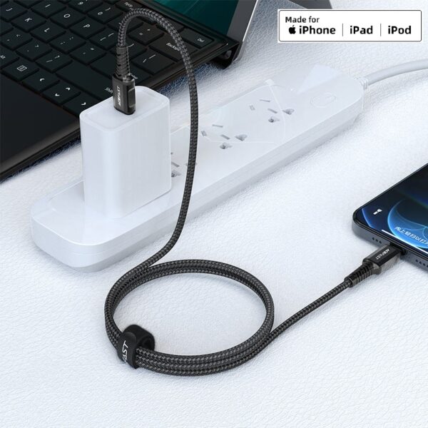 ACEFAST C1-01 USB-C to Lightning aluminum alloy charging data cable,black