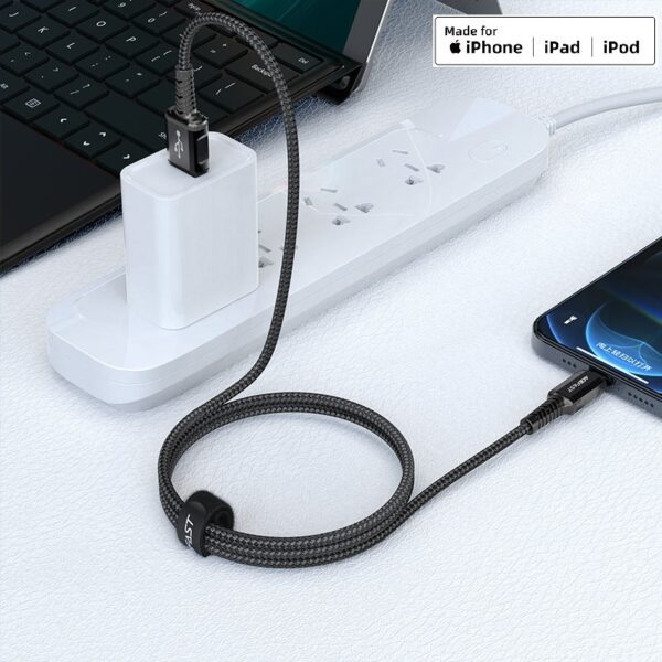 ACEFAST C1-02 USB-A to Lightning aluminum alloy charging data cable,black