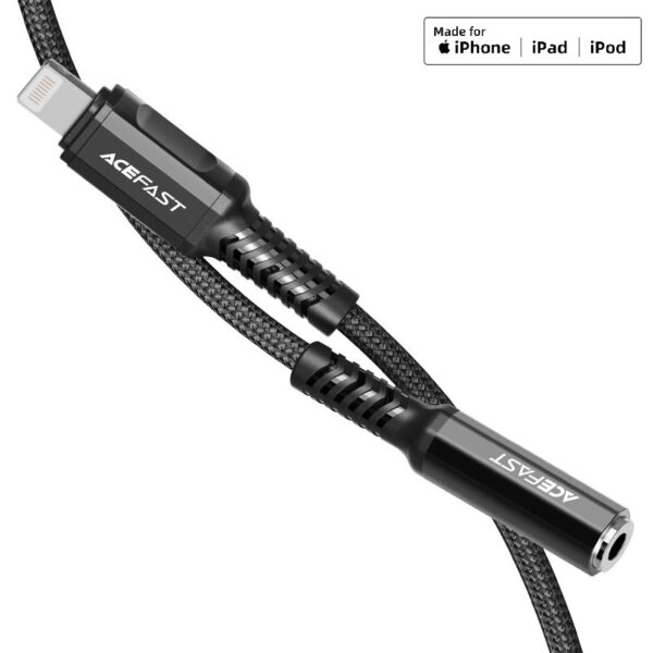 ACEFAST C1-05 Lightning to 3.5mm aluminum alloy headphones adapter cable,black