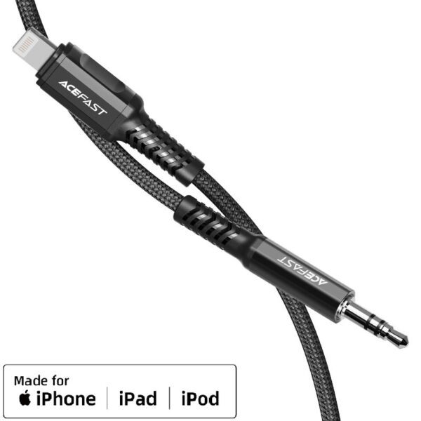 ACEFAST C1-06 Lightning to 3.5mm aluminum alloy audio cable gray