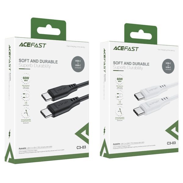 ACEFAST C3-02 USB-A to Lightning TPE charging data cable,white