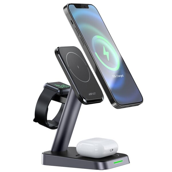 ACEFAST E3 desktop three-in-one wireless charging stand,black