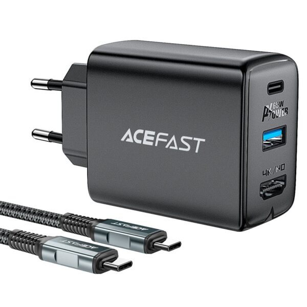 ACEFAST A17 65W GaN multi-function HUB charger set,black (EU)