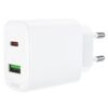 ACEFAST A25 PD20W (USB-C+USB-A) dual port charger,white (EU)