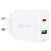 ACEFAST A25 PD20W (USB-C+USB-A) dual port charger,white (EU)
