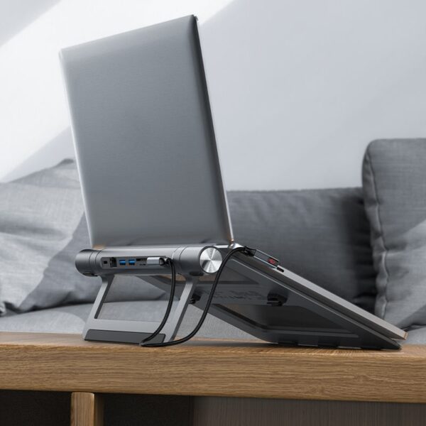 ACEFAST E5 PLUS USB-C multifunctional stand HUB for laptop,space gray