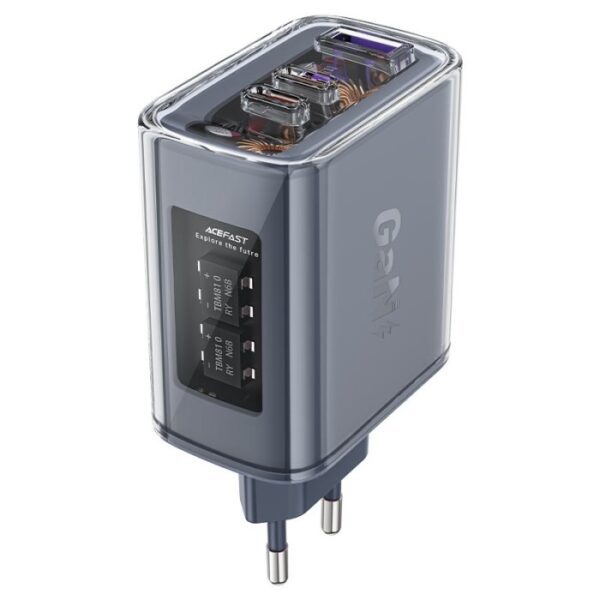 ACEFAST A45 Sparkling series PD65W GaN (2*USB-C+USB-A) charger,mica gray (EU)