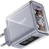 ACEFAST A45 Sparkling series PD65W GaN (2*USB-C+USB-A) charger,mica gray (EU)