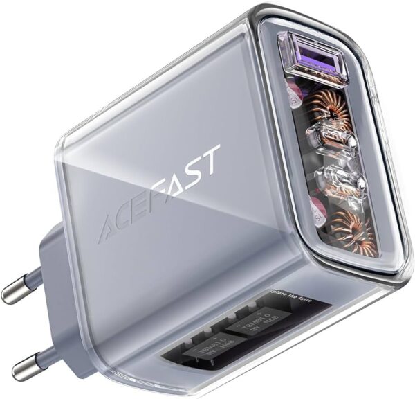 ACEFAST A45 Sparkling series PD65W GaN (2*USB-C+USB-A) charger,mica gray (EU)