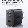 6974316282198 ACEFAST A49 PD35W GaN (USB-C+USB-C) dual port charger,black (EU)