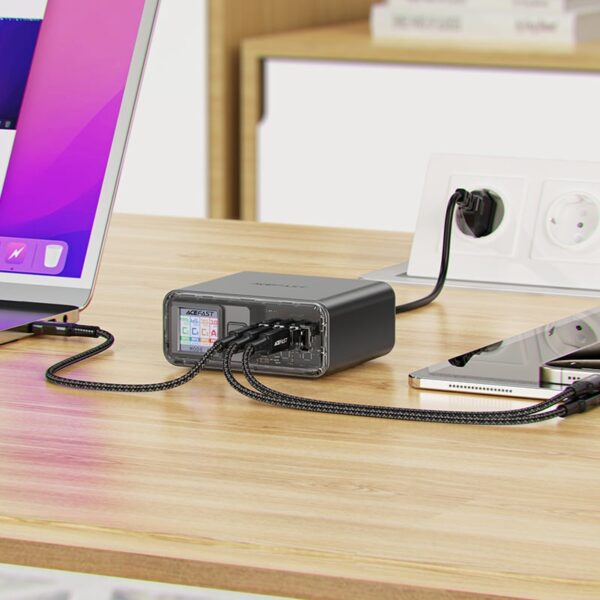 ACEFAST Z4 PD218W GaN (3*USB-C+USB-A) desktop charging adapter,space gray (EU)