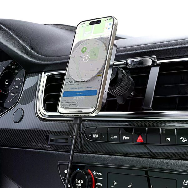 ACEFAST D18 in-car 2-in-1 magnetic wireless charging holder,black