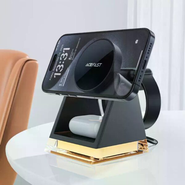 ACEFAST E17 desktop 3-in-1 wireless charging holder,black