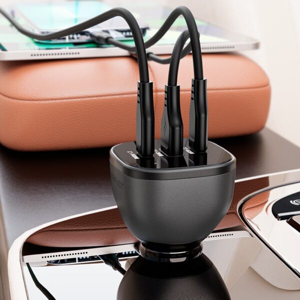 ACEFAST B14 165W (2*USB-C+USB-A) 3-port car charger,black