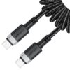 ACEFAST C14-03 USB-C to USB-C spring charging data cable,black