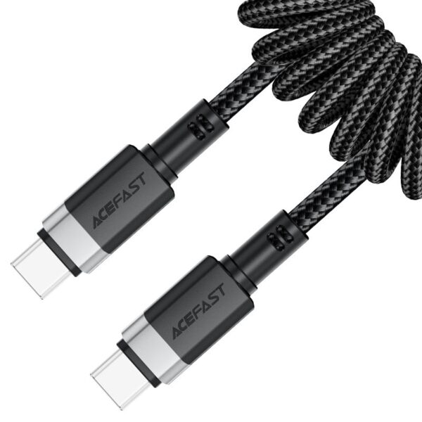ACEFAST C14-03 USB-C to USB-C spring charging data cable,black