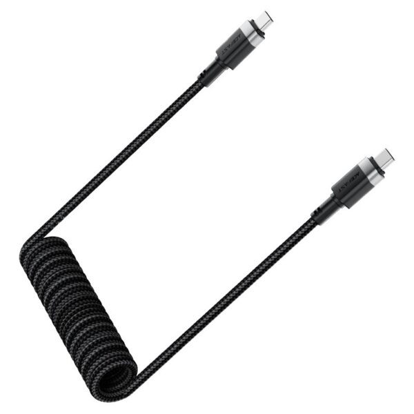 ACEFAST C14-03 USB-C to USB-C spring charging data cable,black