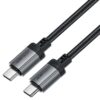6974316283775 Acefast C20-03 USB-C to USB-C aluminum alloy charging data cable,black black