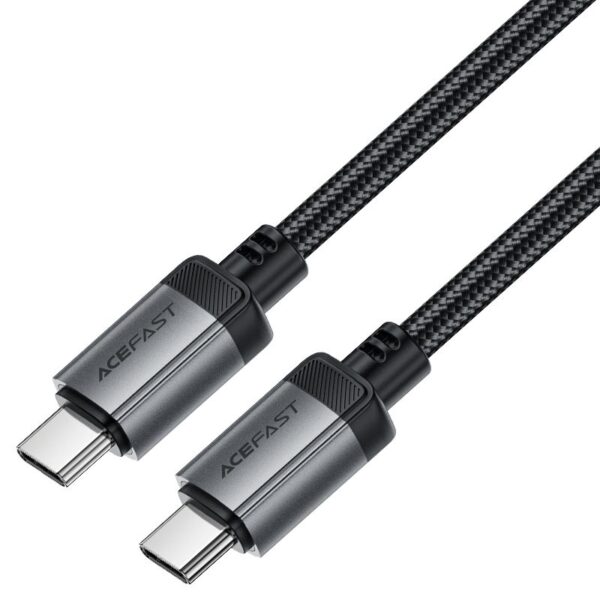 6974316283775 Acefast C20-03 USB-C to USB-C aluminum alloy charging data cable,black black