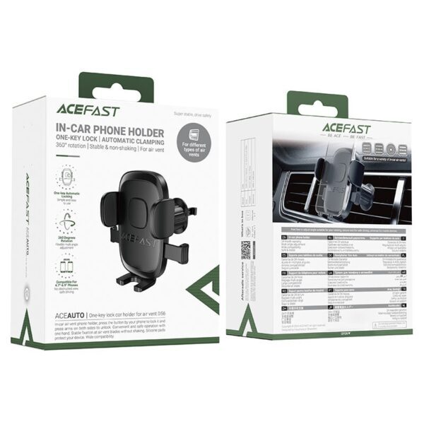 AceFast D56 one-key lock car holder for air vent black