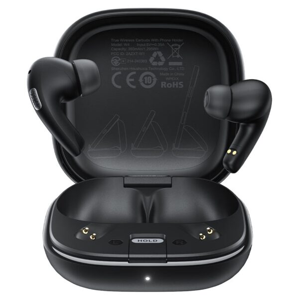 AceFast W4 true wireless earbuds with phone stand,black black