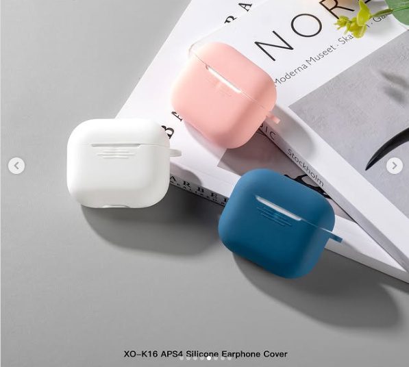 XO K16 APS4 silicone headphone case with Hook for AirPods4 Pink