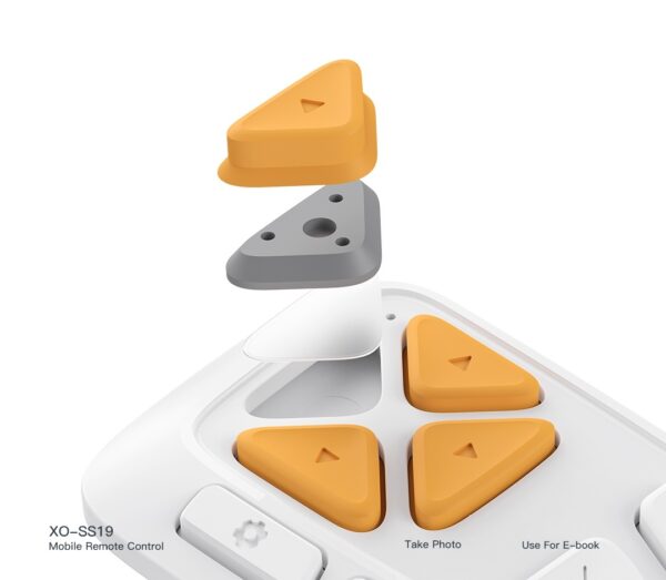 XO SS19 Multi-functional mobile phone bluetooth button remote control Swipe video artefacts white