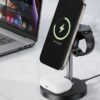 6975837582750-2 XO CX038 Desktop Holder 15W 3-in-1 Wireless Charger (with Iron Piece) black
