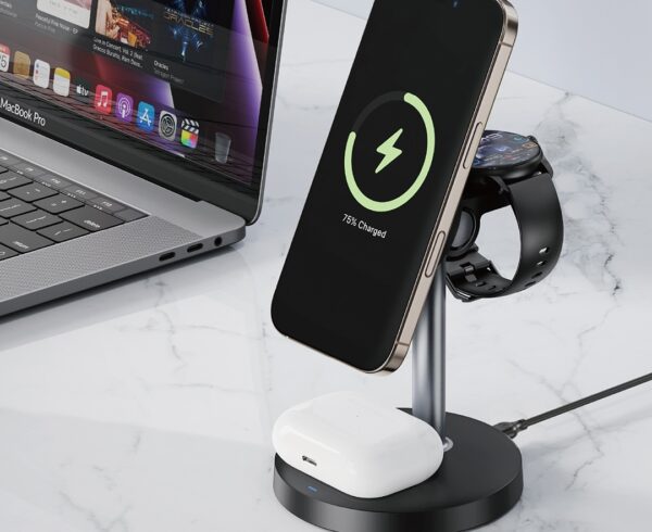 6975837582750-2 XO CX038 Desktop Holder 15W 3-in-1 Wireless Charger (with Iron Piece) black