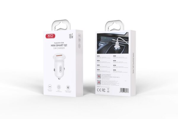 XO CC68 Mini Smart Single QC18W Car Charger white