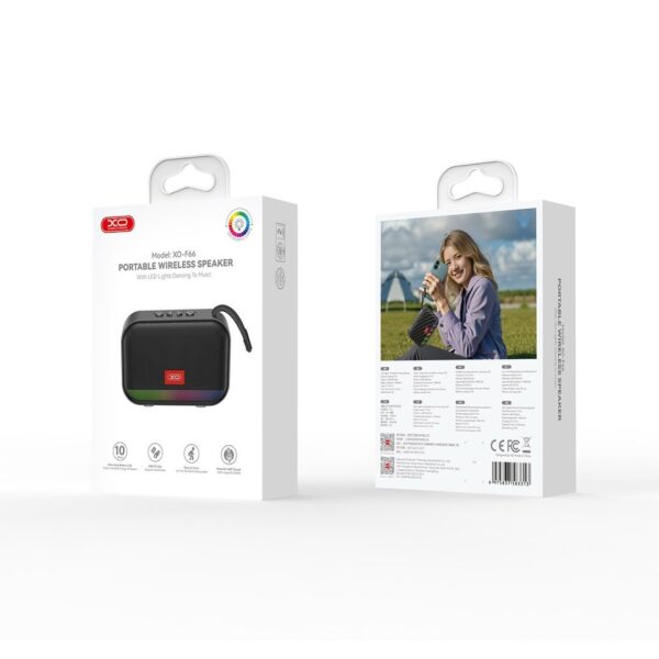 XO F66 Illuminated Small Portable Speaker Black
