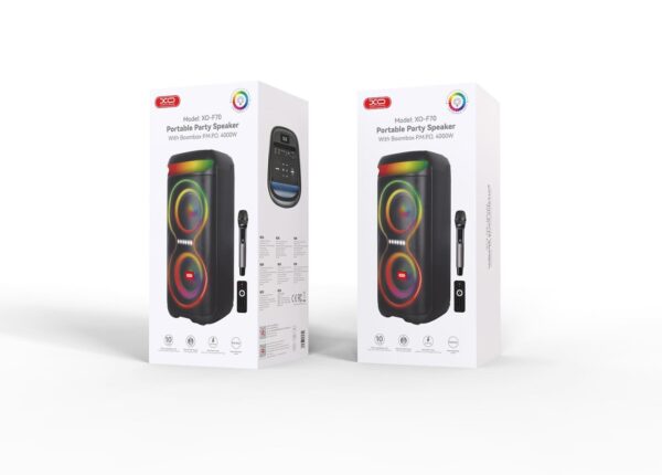 XO F70 AC+DC Dual 6.5 RGB Bluetooth Speaker 40W black