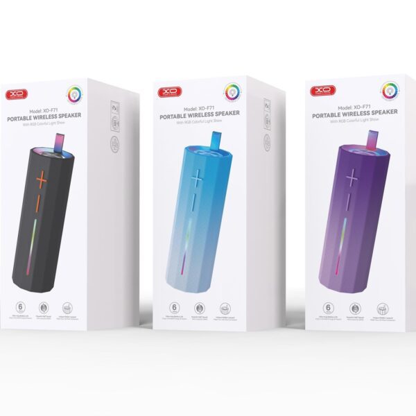 XO F71 Hidden Carrying Handle Cylinder LED Dazzle Speaker black